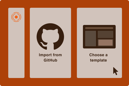 ilustration representing the github and the template options